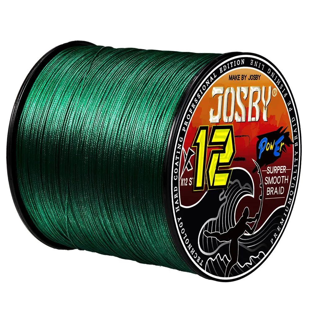 JOSBY 12 Braided Fishing Line Multifilament Carp Fly 12 Strands 300M 500M 100M Multicolor Japan Spinning Extreme PE Strong Weave