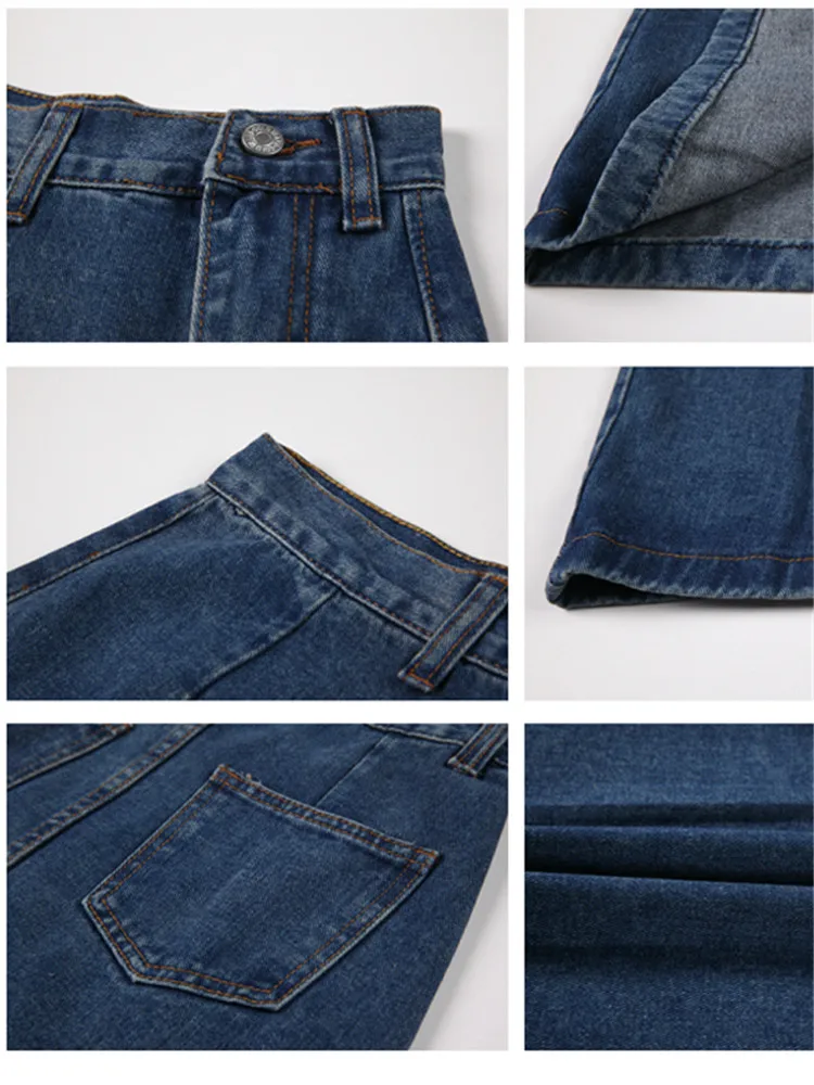 Seoulish 2023 New Women's Midi Denim 2025 Skirts Spring Summer new Side Split High Wasit Jeans Skirt Straight Female A-line Pencil Skirt
