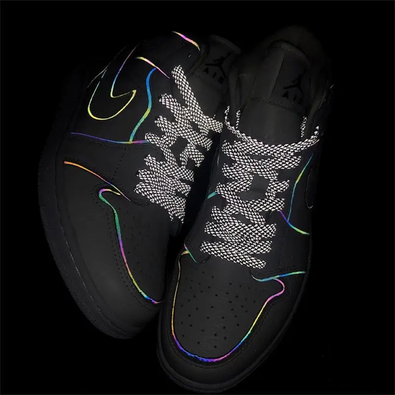 1Pair Flat Reflective Shoelaces For Sneakers Glow At Night Sport Running Luminous Shoe Laces Shoestrings 120/140/160cm