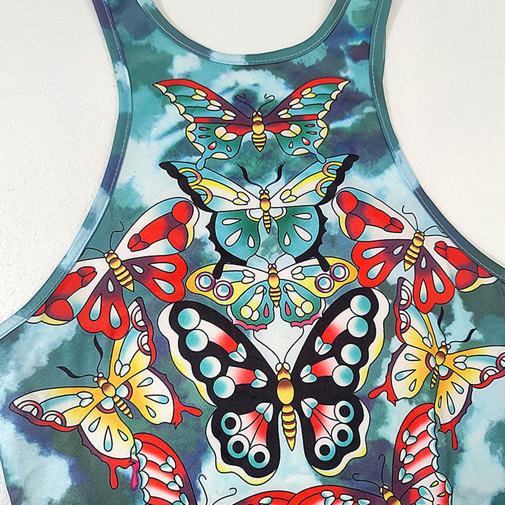 Men One-piece Suit LGBT Nightclub Sleeveless Sexy Lingerie Jumpsuit Summer New Year Butterfly Bodysuit Erotic Lingerie Underwear