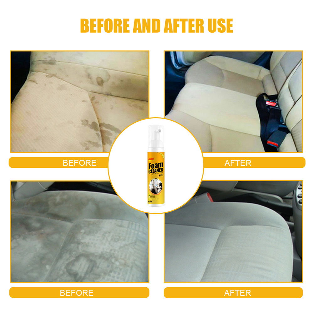 30/60/100/150ml Multi-Purpose Wash Kit Car Interior Leather Seat Panel Cleaner Anti-aging Cleaning Foam Spray