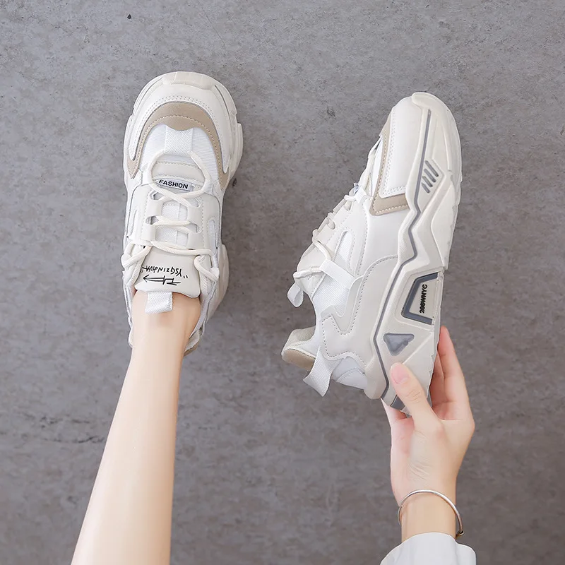 Women Shoes Autumn Breathable Mesh Sneakers Trend Wedge Platform Casual Dad Shoes Female Sport Tennis Running Shoes Zapatillas