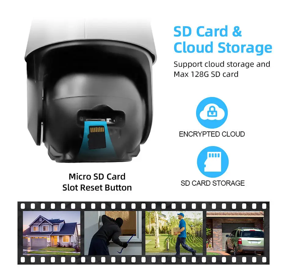 4k 8mp Wifi Smart Survalance Camera Dual Lens Waterproof Monitor Police Light Alarm Ip Security Protection
