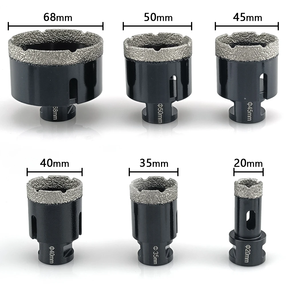 6 Pcs M14 Thread Dia Dry 2025 Drill Bit Vacuum Brazed Drilling Core Bits Set new Porcelain Tiles Crowns Granite Marble Hole Saw Tools