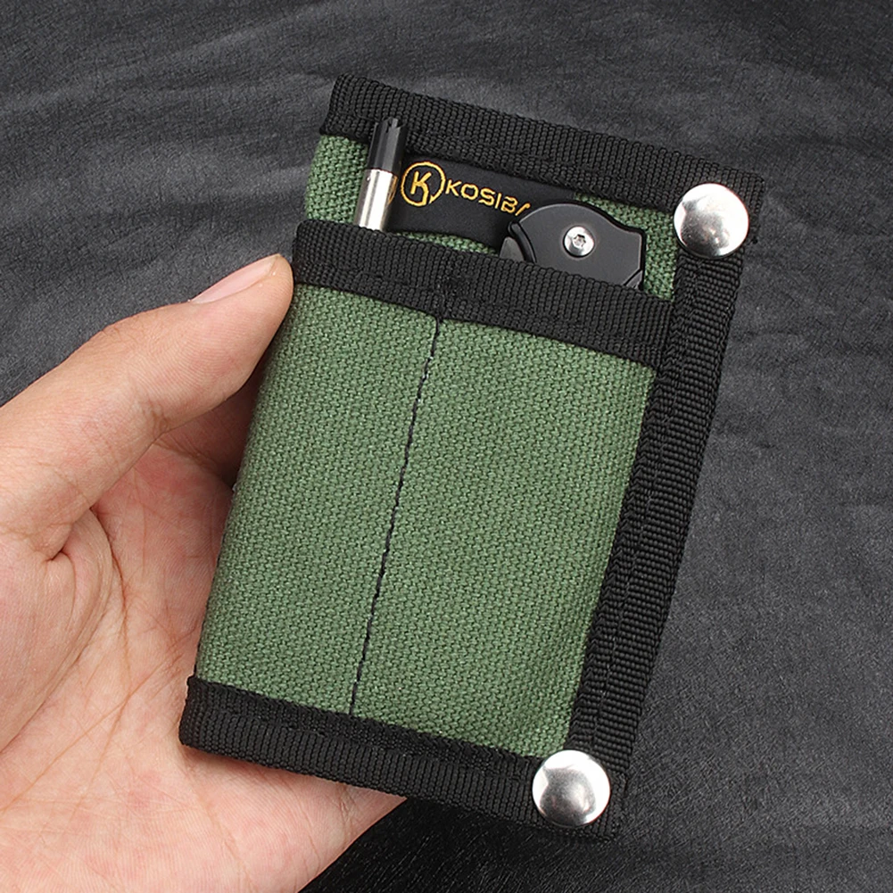 Canvas EDC Storage Bags Canvas Outdoor Tactical Tool Bags Knife Key Case Credit Card Clip Molle Wallet Hanging Waist Fanny Pack