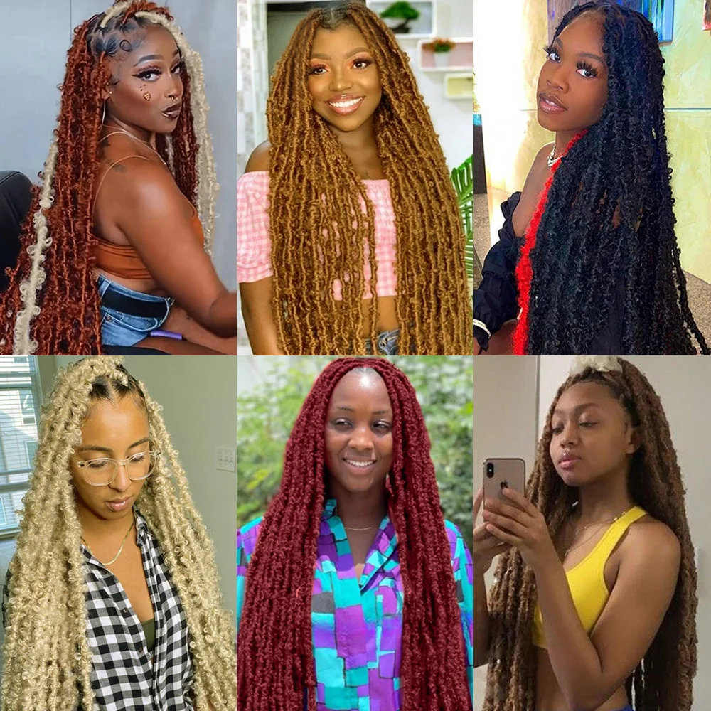 18 24 36 Inches Butterfly Locs Crochet Hair Distressed Locs Crochet Braids Messy Faux Locs Braiding Hair Extensions for women