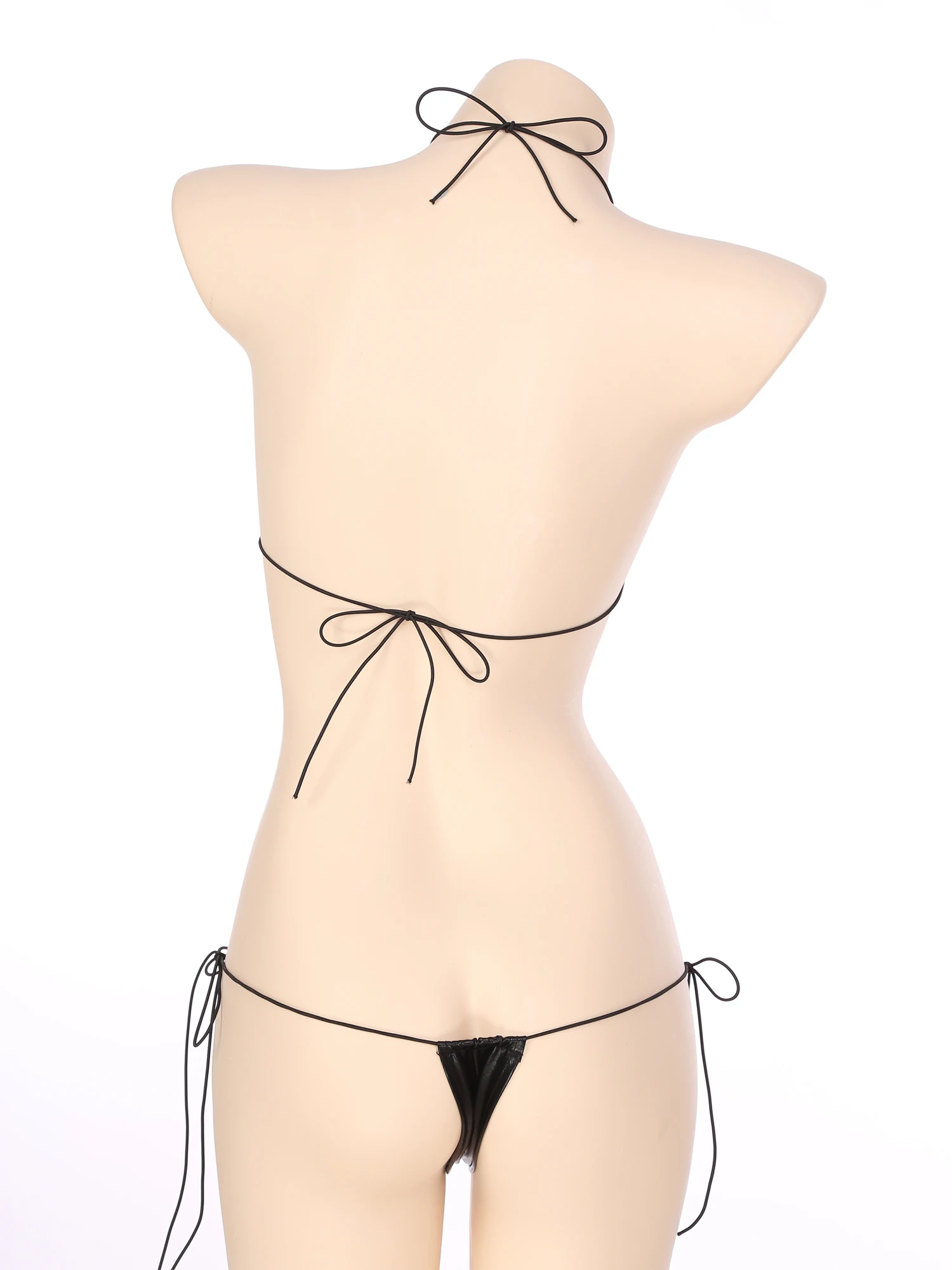 Micro Bikini Set 2025 Swimwear Women Swimsuit Women Biquini Halter Lace-up Bra with new Low Rise G-string Nightclub Bikinis Bathing Suits