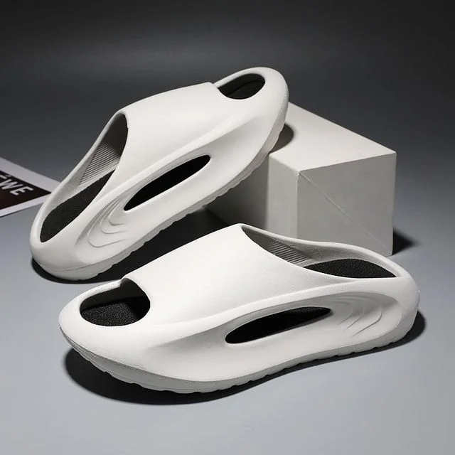 Hot Women Men 4CM Thick Bottom Platform Slides Soft EVA Hollow Unisex Sports Sneaker Sandals Casual Beach Shoes for Summer