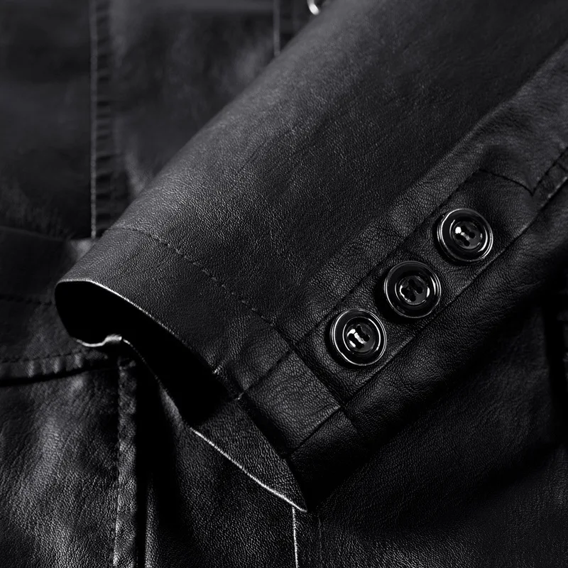 new PU Jacket Men Solid Color Leather 2025 Coat Jacket Casual PU Coats Motorcycle Biker Coat Leather Jackets Male Big Size 6XL