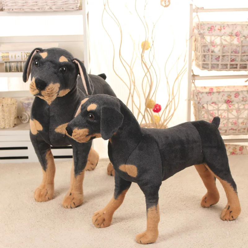 25-70cm Giant Lifelike 2025 Dog Toy Realistic Stuffed Animals Rottweiler Dog Plush Toys new Gift For Children