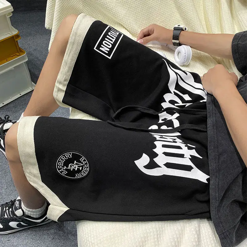 Gmiixder Hiphop Letter Printed Shorts new Men's American Summer Street Shorts Loose Versatile Sports Basketball 2025 Casual Half Pants