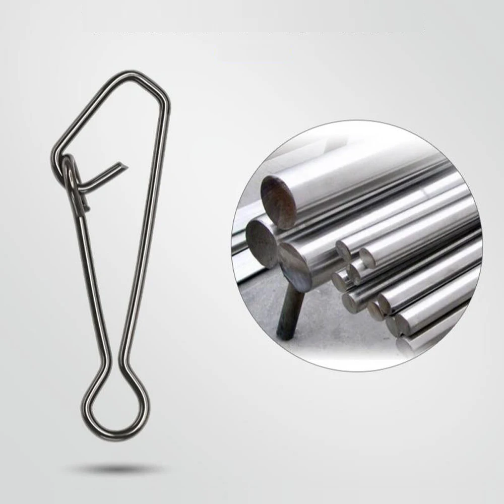 DNDYUJU 100/200pcs Fishing Connector Rolling Swivels Rings Interlock Pin Fishhook Line Lure Snap Swivels Fishing Tackle