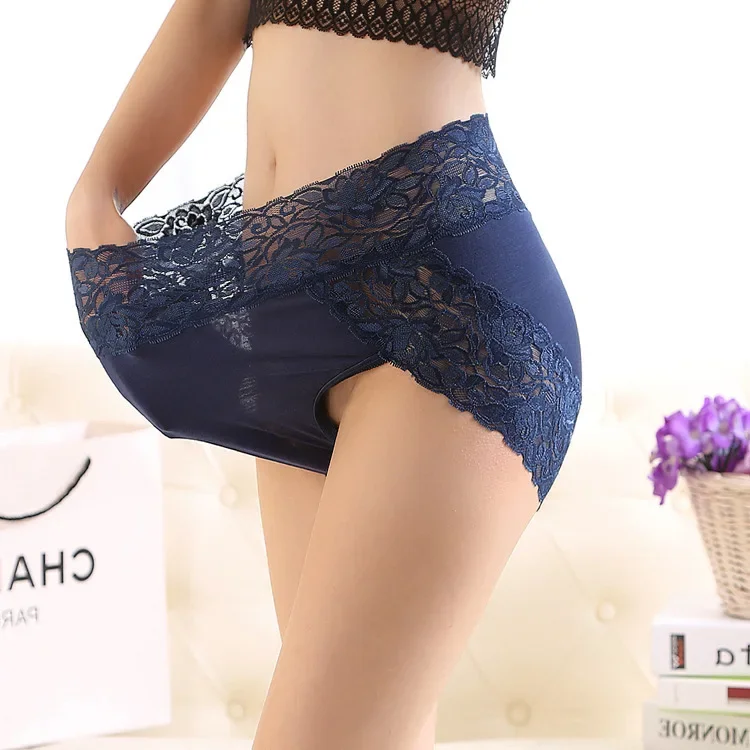 50-150kg Extra Large Plus new Size Panties Lace Sexy Underwear Women High 2025 Waist Modal Ultrathin Breathable Triangle Shorts Lingerie