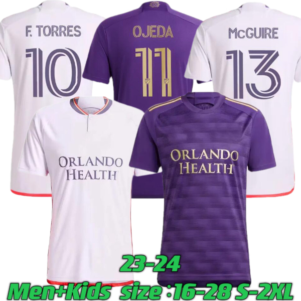 Orlando City SC Soccer Jerseys 2023 2024 2025 F.TORRES LODEIRO MURIEL LYNN McGUIRE CARTAGENA OJEDA 24 25 football men and kids kits shirt
