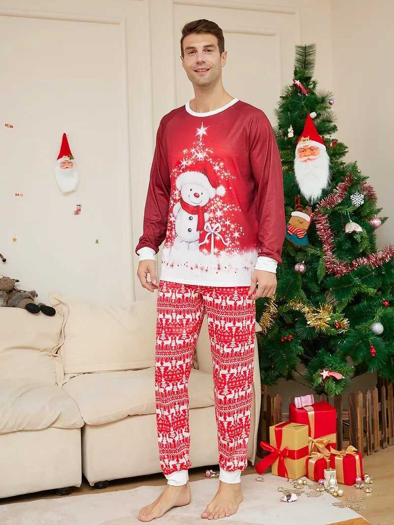 Family Matching Christmas Pajamas Sets Print Tops+Pants 2 PCS Adult And Kids Pyjamas Xmas Sleepwear Baby Boys Girls Jumpsuit
