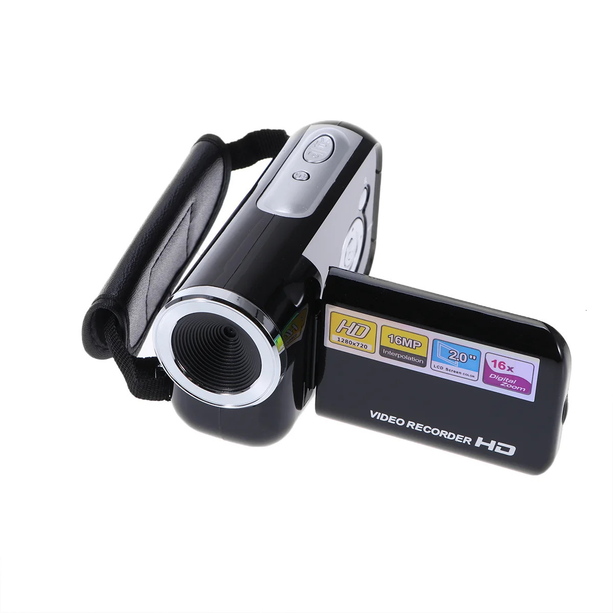 Mini Video DV Camcorder Handheld 16 Million Pixels Digital Camera LED Flash Digital Zoom 20 Inch Black Cameras 240327