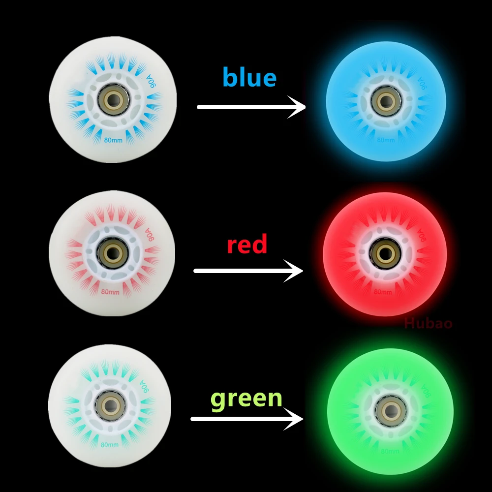 6pcs 2025 LED new Flash Wheel 100/110/125mm Speed Skates Roller Skates PU Tyres