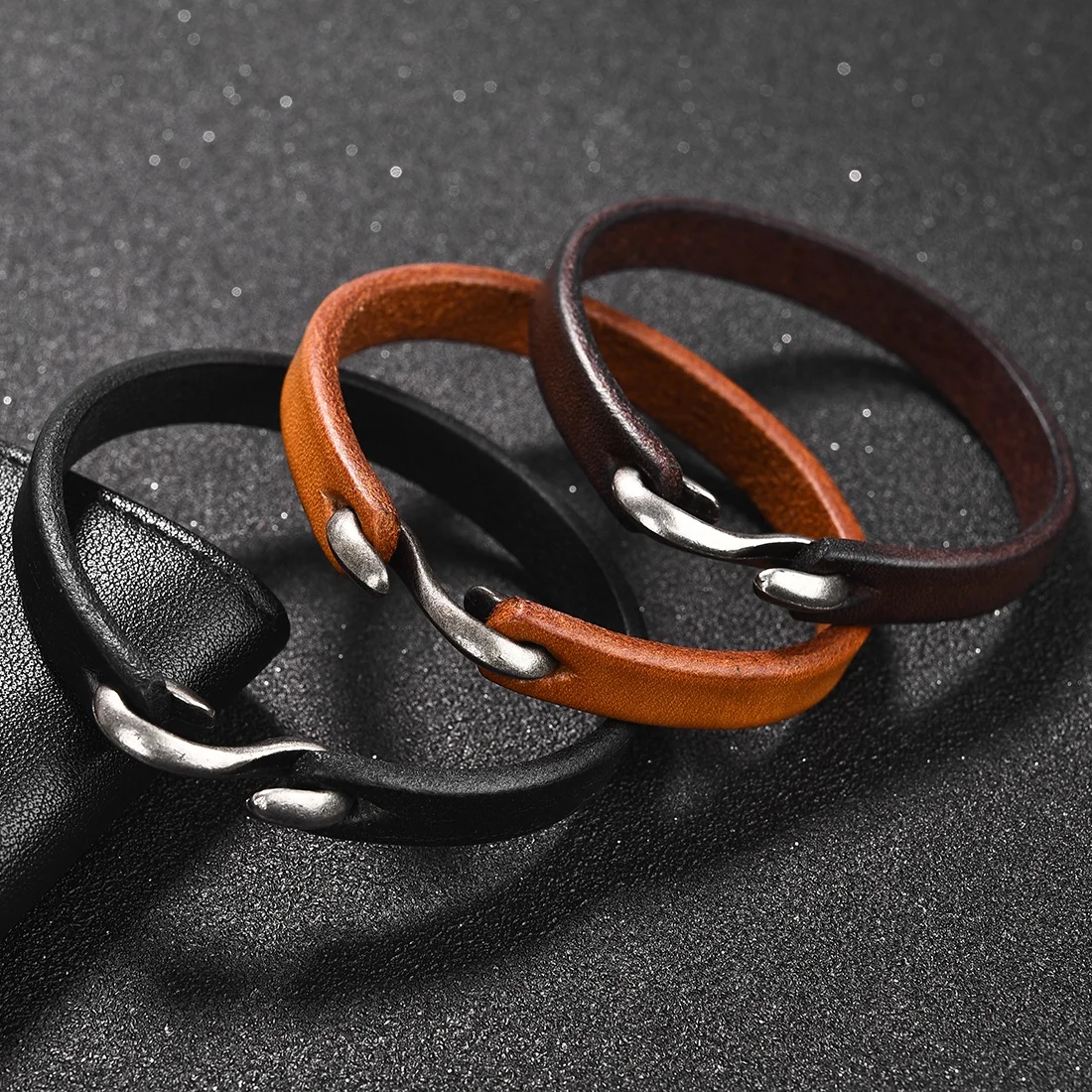 Retro Cowhide Multi Layer Braided Magnetic Buckle Bracelets Men Punk High Quality Charm Jewelry Gift Wholesale
