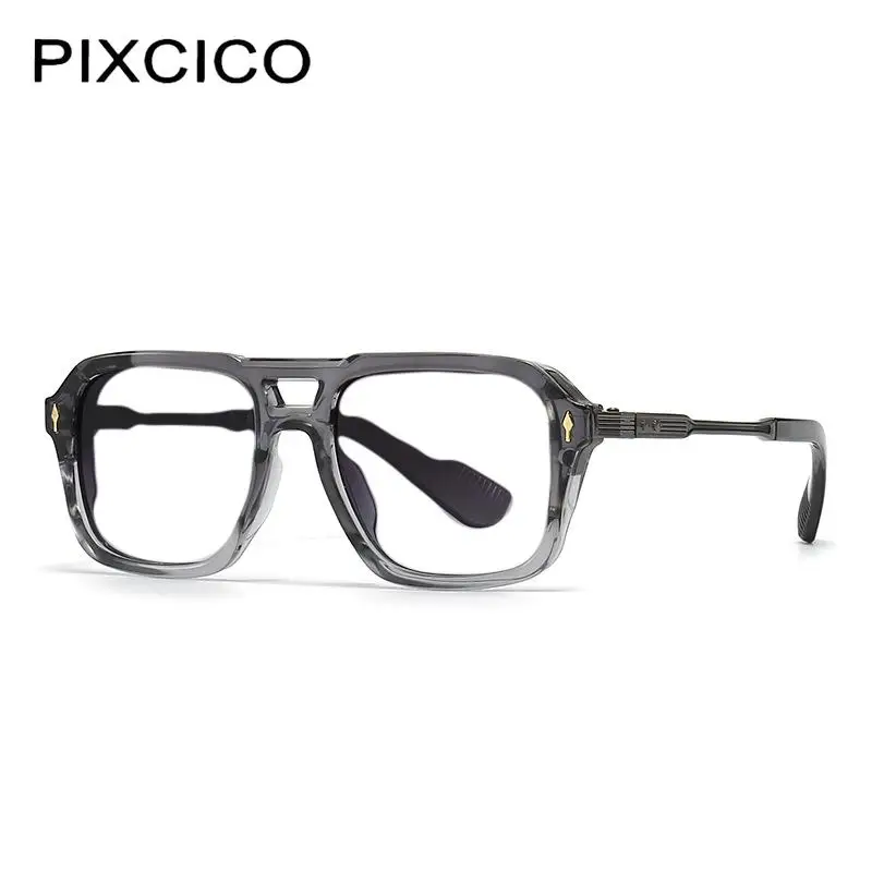 R56879 Men Vintage Pilot Reading Eyeglass Man Brand Rivet Presbyopic Glasses Dioptric +0.5 ~+3.50 Luxury Legs Clear Eyewear