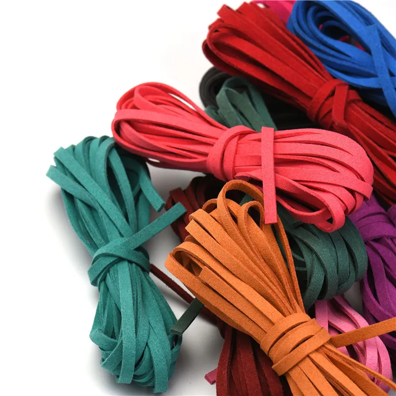 5mm 5m/roll Multi-Color Flat Faux Suede new Cord Korean Veet Leathe Rope for DIY Handmade Jewelry 2025 Making Finding Accessories HK040