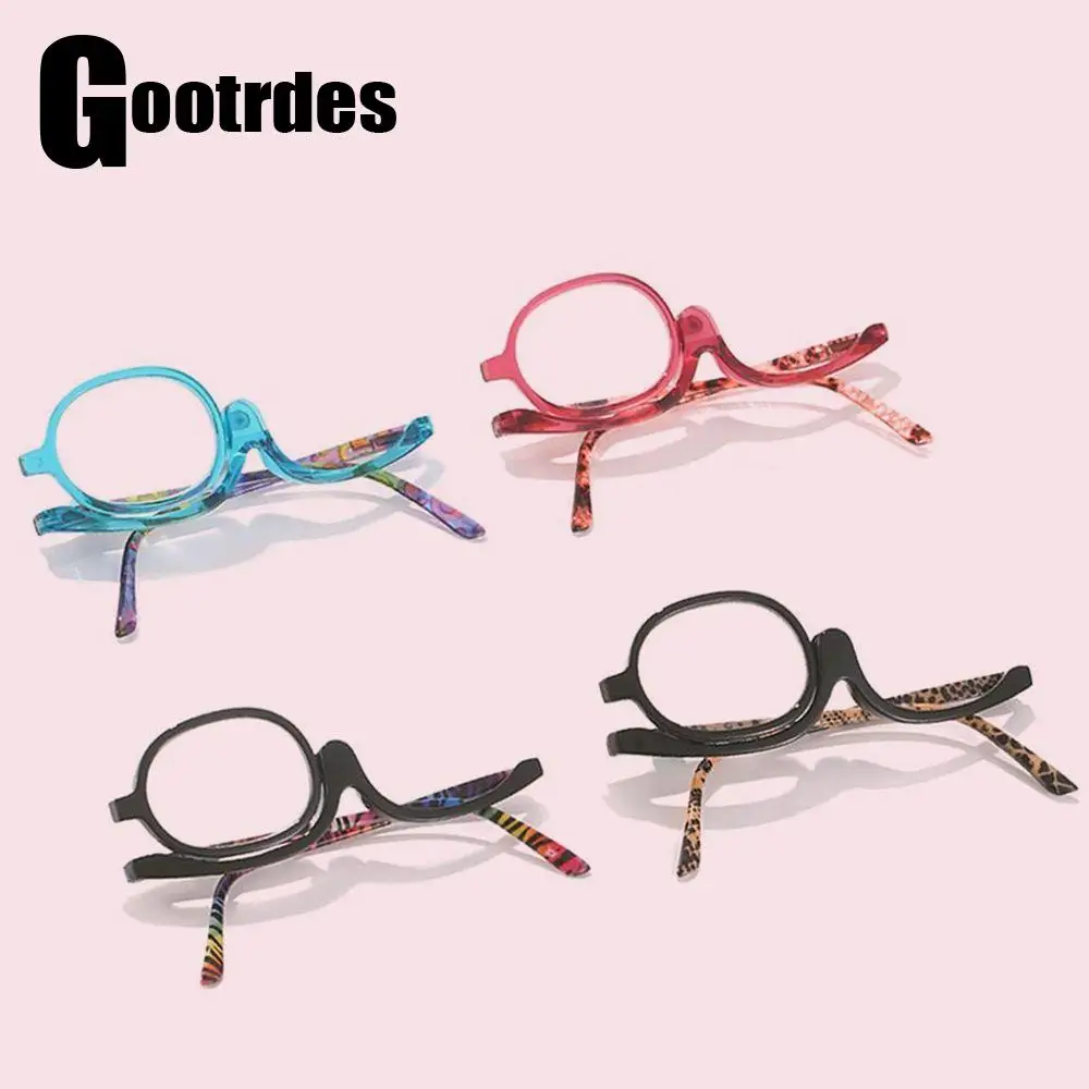 Rotating Makeup Reading Glasses for Women Portable Rotatable Single Lens Presbyopia Eyewear Flip Down Lenses Make Up Eyeglasses