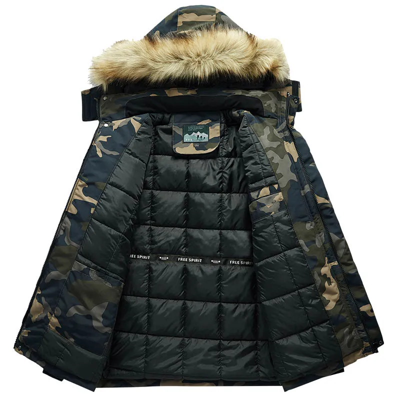 Men Winter New Outdoor new Ski Jacket Snow Warm Camouflage Parkas Coat Men Outwear Casual Hooded Waterproof Thick Fleece 2025 Parkas Men