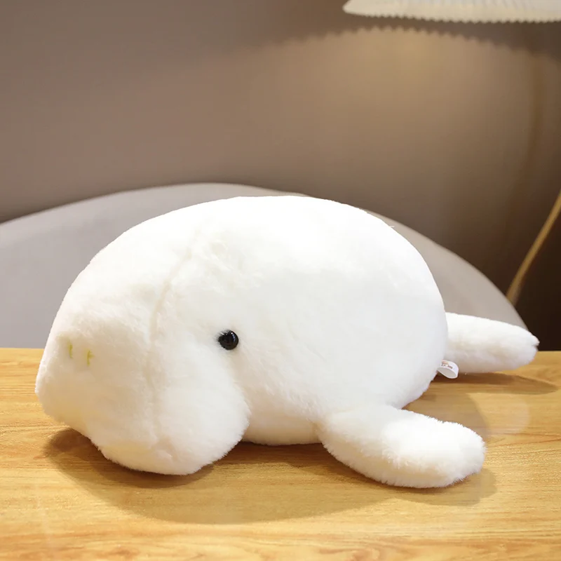 50cm White Lifelike Manatee Doll Plush Toy Stuffed Soft Dugong Pillow Sea Animals Toys for Girls Gift Aquarium Souvenir