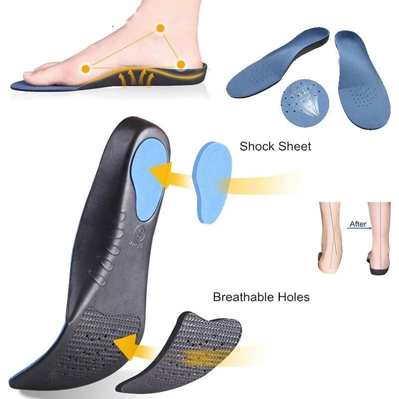 1 Pair Orthopedic Insoles Orthotics Flat Foot Sole Pad For Shoes Insert Arch Support Pad For Plantar fasciitis Feet Care Insoles