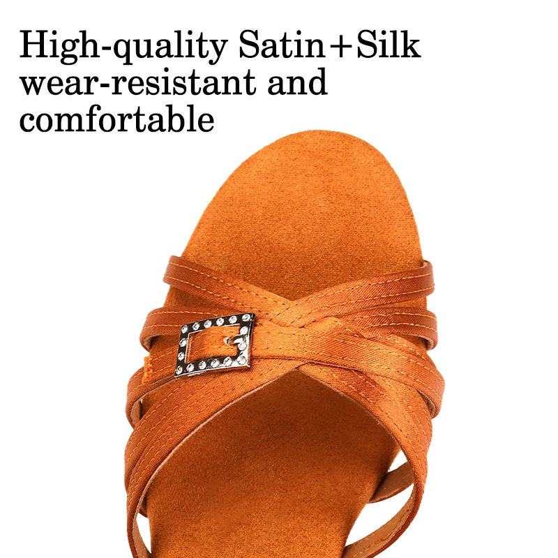 DKZSYIM New Latin Dance Shoes Women High Heel Satin Dancing Shoes lady 2025 new Dance Shoes heeled 5cm-8.5cm Girls Salsa Ballroom Shoes