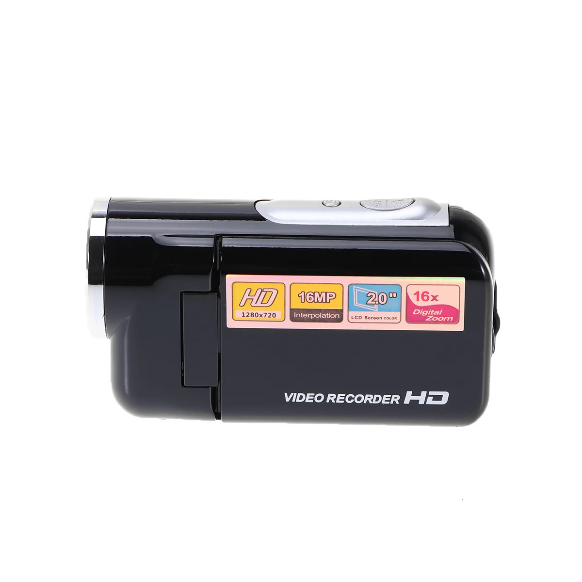 Mini Video DV Camcorder Handheld 16 Million Pixels Digital Camera LED Flash Digital Zoom 20 Inch Black Cameras 240327