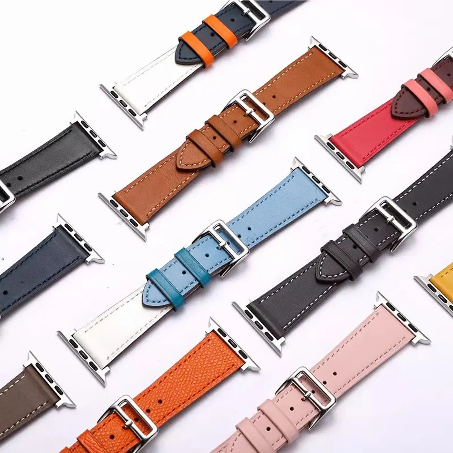 PU Leather strap for Apple watch 44/45/49mm 41mm 40mm Accessorie wristband bracelet for iWatch series 3 4 5 6 SE 7 8 Band