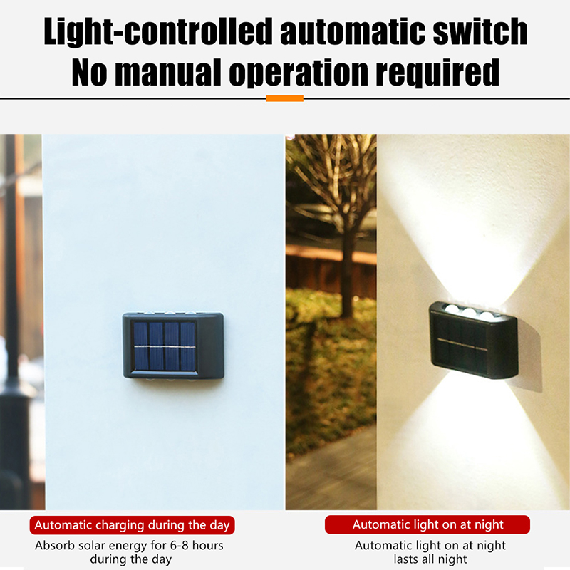 Solar Wall Lamp Outdoor Waterproof Solar Lights Up And new Down Luminous Lighting For Garden Street Landscape Balcony 2025 Outdoor Decor