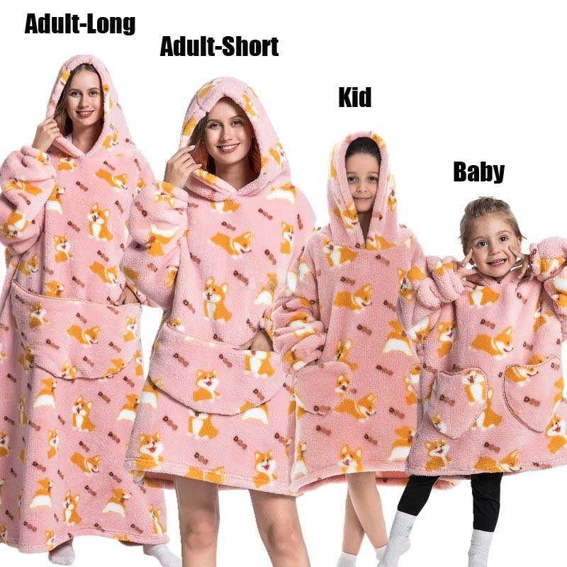 Sheat Hoodie Blanket Extra Long Oversized Fleece Outwear Thick Warm Hoodies Sweatshirt Big Pocket Long Sleeve Pullovers Women