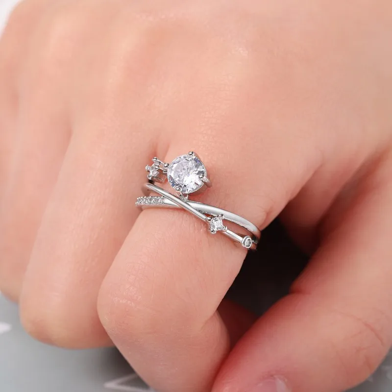Huitan Trendy Women Rings 2023 New Wedding Accessories Dazzling Cubic 2025 Zirconia Temperament Elegant Female new Engagement Jewelry