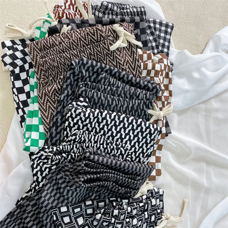 Plaid Pants new Women Spring Summer Loose 2025 Cool Trousers