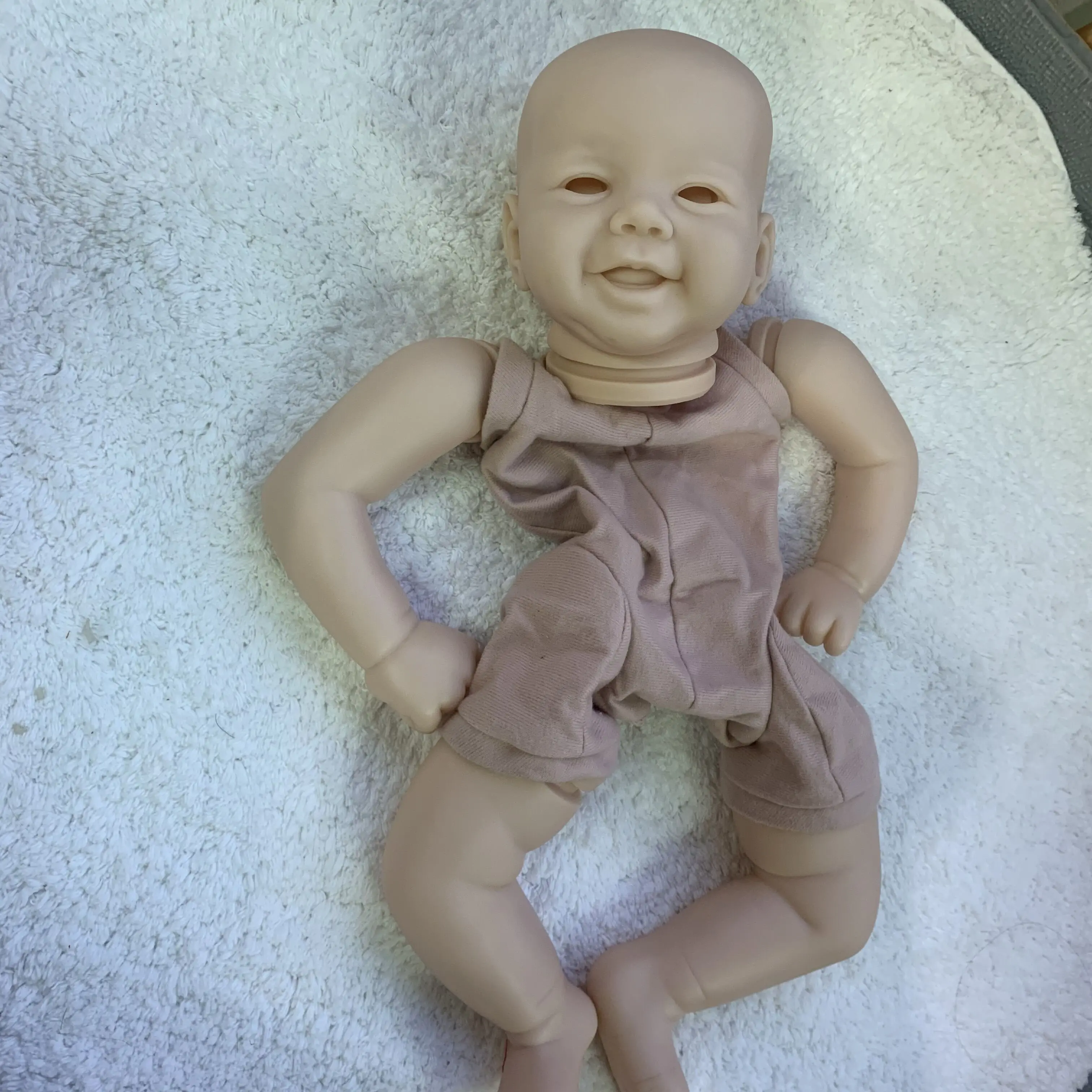 NPK 21inch Reborn Doll Kit Emmy Smile Sweet Baby Lifelike Soft Touch Unfinished Doll Parts