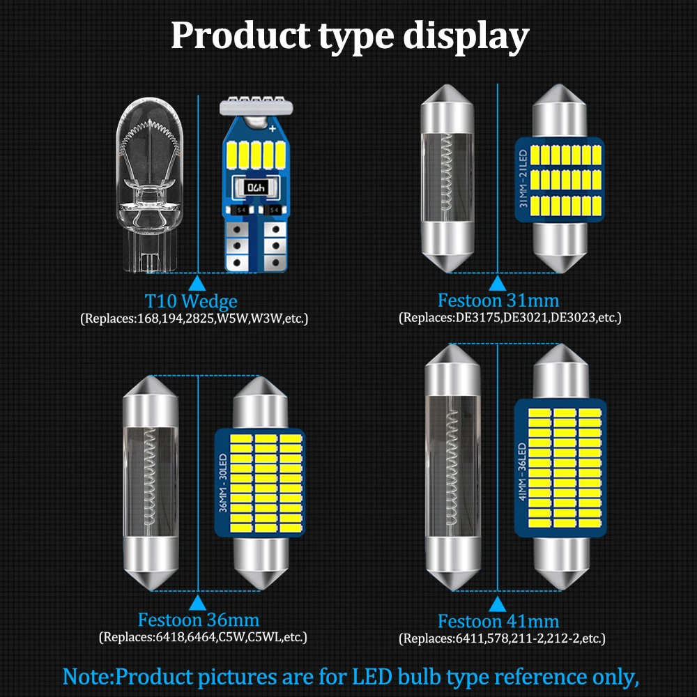 Car LED Interior Lights Canbus For Peugeot 207 307 407 106 107 108 206 308 508 206 2008 3008 4007 4008 5008 RCZ Auto Accessories