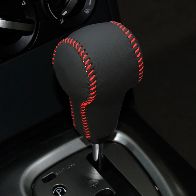 Car Gear Shift Knob Cover For Nissan Qashqai 2008-2015 X-Trail 2008-2013 Leather Gear Shift Grip Handle Case Shift Lever Cover
