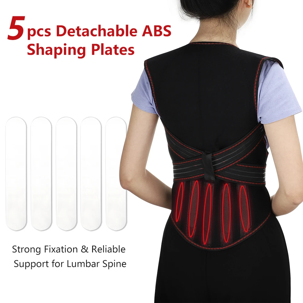 Self-heating Belt Back Support Tourmaline Magnets Therapy Warming Brace Belt Posture Corrector Shoulder Lumbar Back Pain Relieve smile