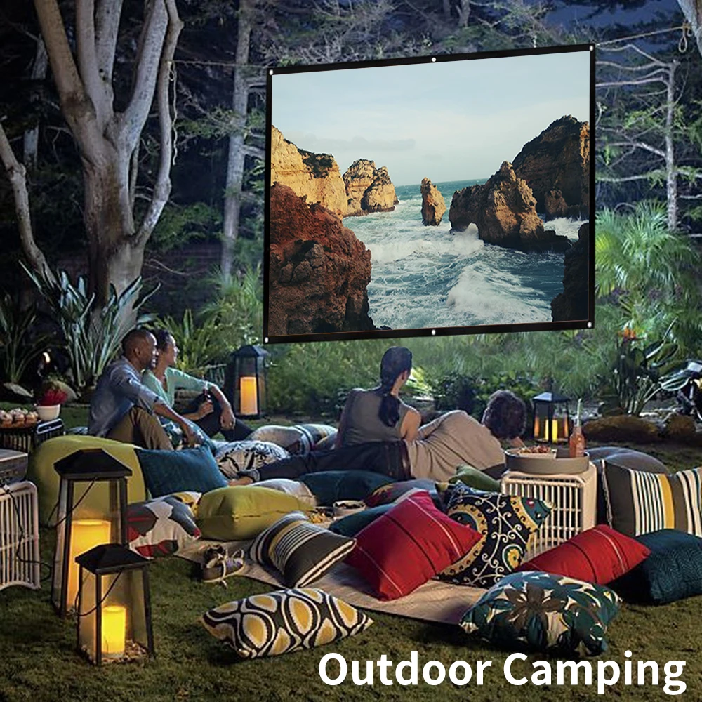MIXITO Projector Screens 16:9 Proyector 60 72 84 92 120 150Inch Smart Home Outdoor KTV Office Portable Simple Curtain Projection