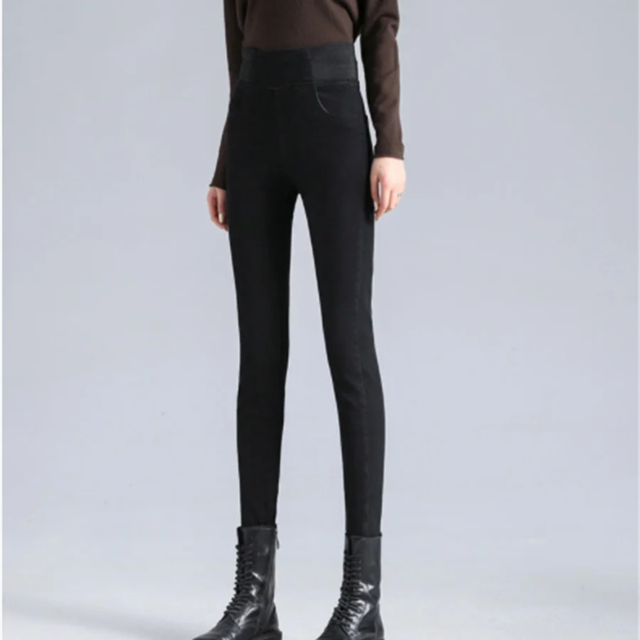 Skinny Oversized 90kg Stretch Pencil Jeans 2025 Women Elastic High new Waist Denim Trousers Classic Ankle-length Pants Korean Vaqueros