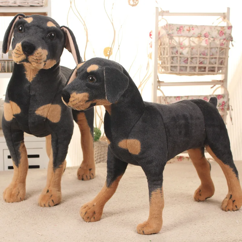 25-70cm Giant Lifelike 2025 Dog Toy Realistic Stuffed Animals Rottweiler Dog Plush Toys new Gift For Children