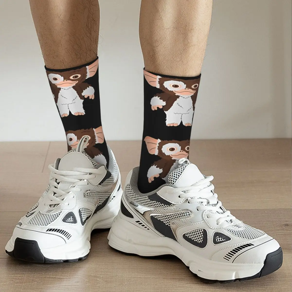 Cute Little Gizmo Funny Men's Socks Vintage Gremlins Gizmo Horror Film Hip Hop Crazy Crew Sock Gift Pattern Printed
