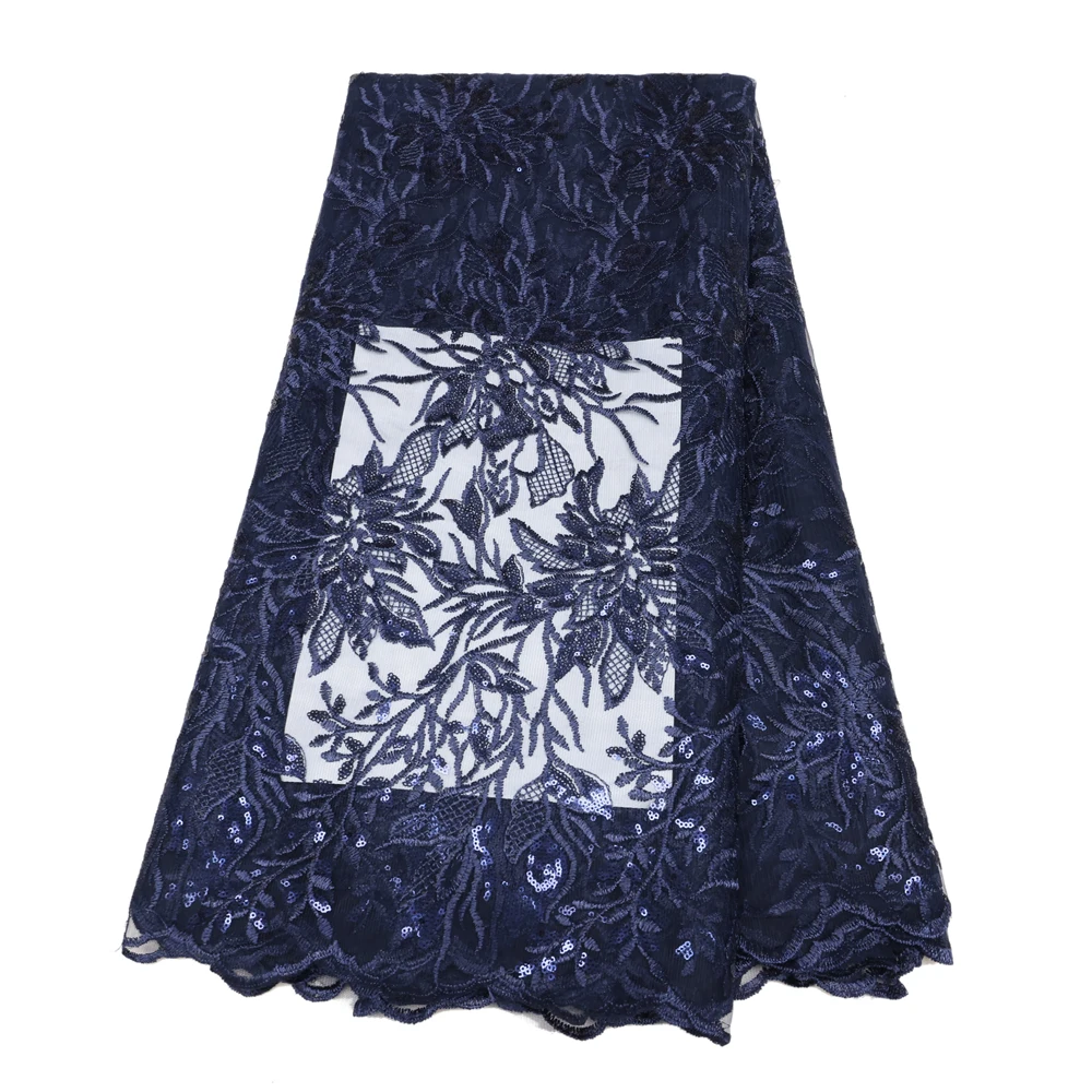Nigerian Tulle Lace African Lace Fabric With Sequin Embroidery French Mesh Net Lace Fabrics For Wedding Party Material QF3183
