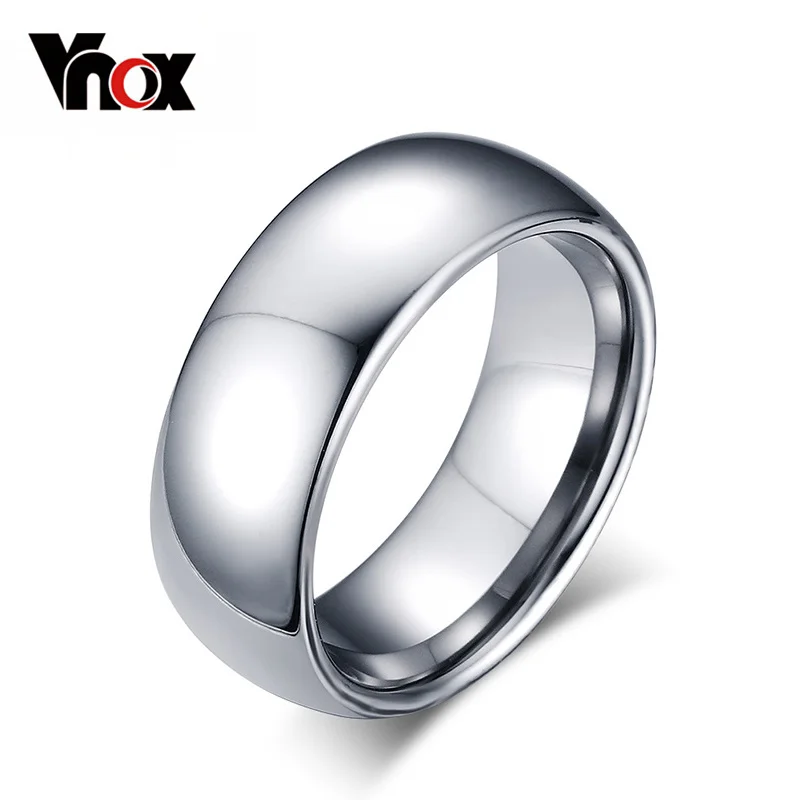 Vnox Classic Men Rings 2025 Real Tungsten Male new Wedding Jewelry Hand polished High Quality