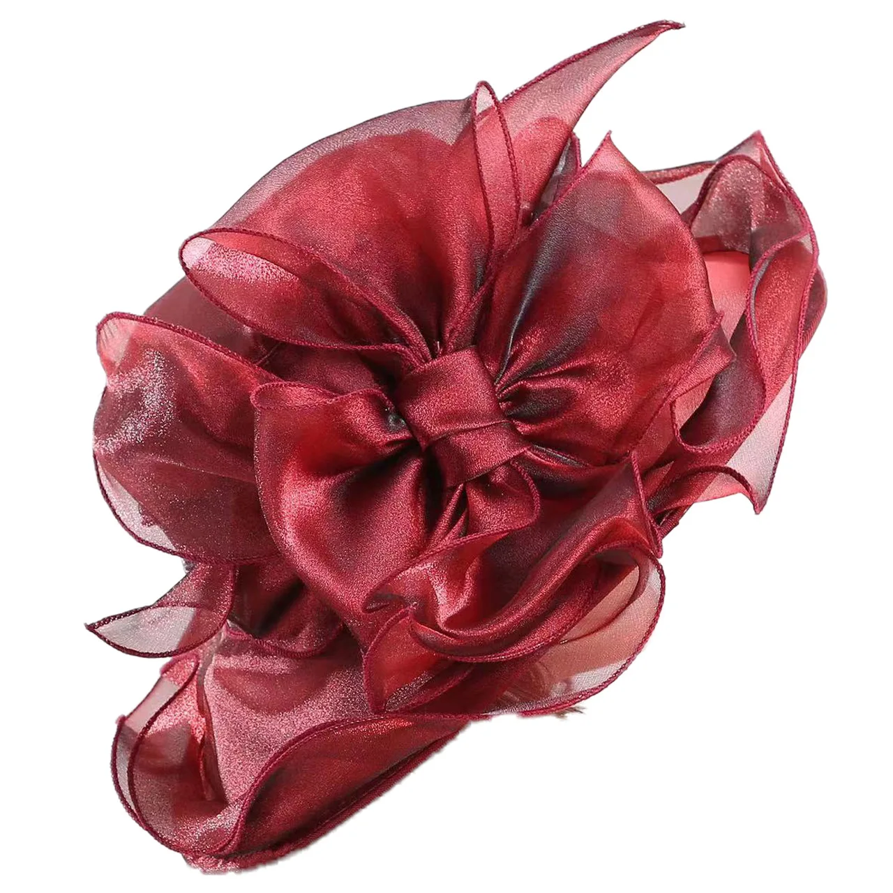 1Pc Women Organza Mesh Hat Ruffles Wide Brim Summer Bridal Sun Hat French Europe And America Exquisite Party Cap Beach Cap