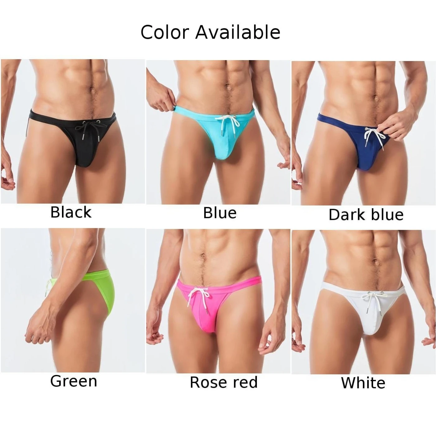 Sexy Solid Color Low Waist Tight Mens Swimwear Beachwear new Surf Board Shorts Gay Swim Trunks Briefs Bikinis Swimsuits 2025 Ropa Hombre
