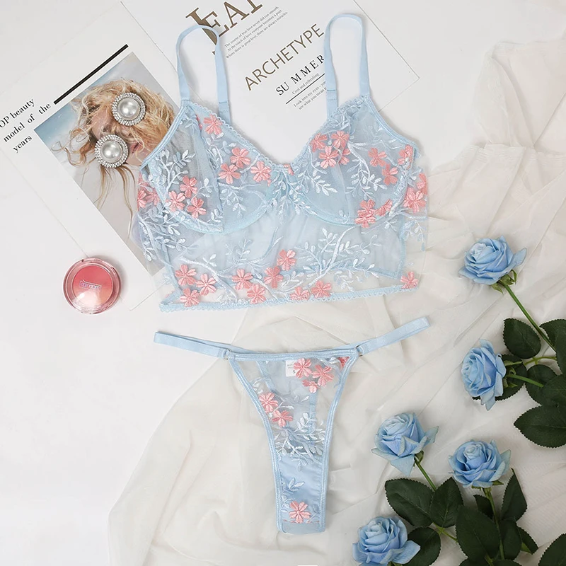Erotic Lingerie Set Sensual 2025 Lingerie Woman Floral Bra Set Woman 2 Pieces Sexy Lace Women's Underwear Set new Brief Sets