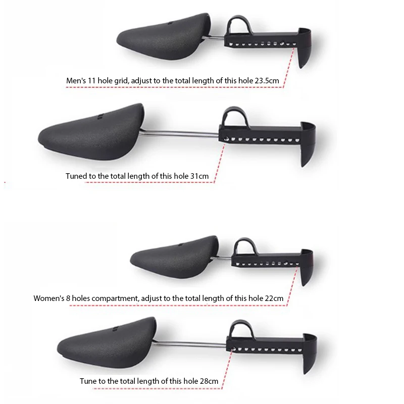 High new Quality 1 2025 Pair Plastic Shoe Tree Shaper Shapes Stretcher Adjustable For Women Men Unisex Black Red