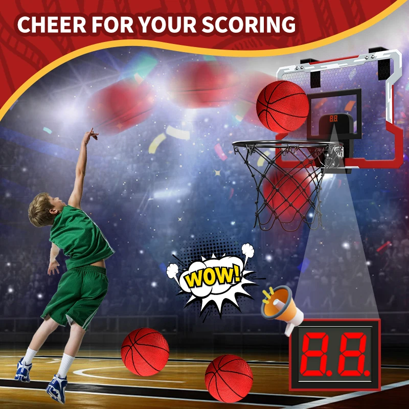 Outdoor Basketball Hoop for Kids Indoor Basketball Hoops,Mini Basketball Hoop 2025 with 3 Balls Toys for 3 new 4 5 6 7 8 9 10 11 12+ Year